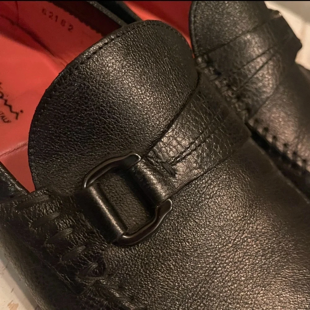 Santoni Mens Soft Italian Leather Loafers